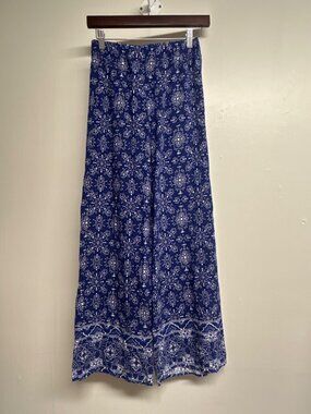 DG-89 Blue Rain Women's Size Small Floral Boho Wide-Leg Pants
